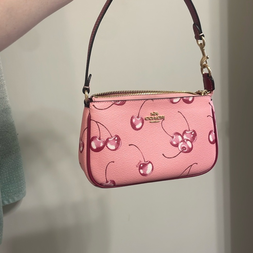 Coach Pink Cherry Print Shoulder Bag